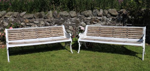 PAIR OF VICTORIAN CAST IRON GARDEN SEATSBENCHES - ADDITIONAL PHOTO 1