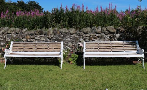 PAIR OF VICTORIAN CAST IRON GARDEN SEATSBENCHES - ADDITIONAL PHOTO 2