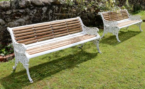PAIR OF VICTORIAN CAST IRON GARDEN SEATSBENCHES - ADDITIONAL PHOTO 3