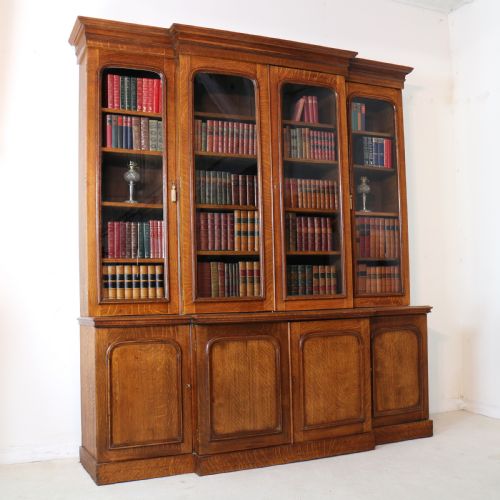 WILLIAM IV OAK BREAKFRONT BOOKCASE - ADDITIONAL PHOTO 19