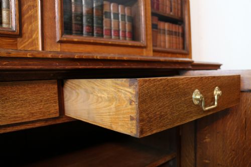 WILLIAM IV OAK BREAKFRONT BOOKCASE - ADDITIONAL PHOTO 21