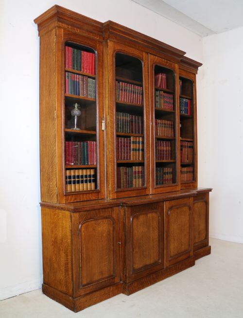 WILLIAM IV OAK BREAKFRONT BOOKCASE - ADDITIONAL PHOTO 24