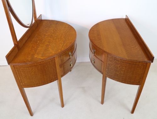 PAIR OF ARTS CRAFTS OAK INLAID DRESSING CHESTS BY SHAPLAND PETTER - ADDITIONAL PHOTO 3
