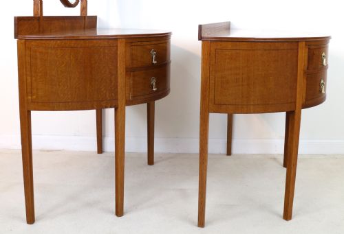 PAIR OF ARTS CRAFTS OAK INLAID DRESSING CHESTS BY SHAPLAND PETTER - ADDITIONAL PHOTO 4