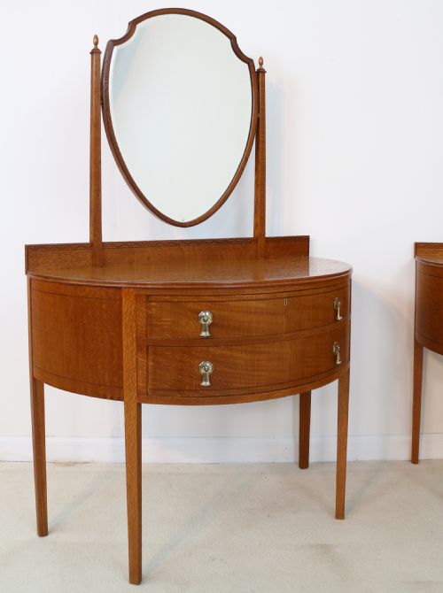 PAIR OF ARTS CRAFTS OAK INLAID DRESSING CHESTS BY SHAPLAND PETTER - ADDITIONAL PHOTO 7