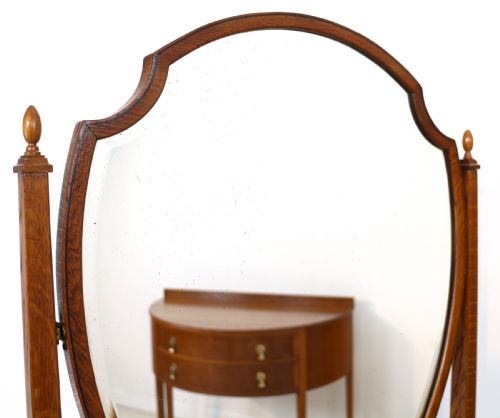 PAIR OF ARTS CRAFTS OAK INLAID DRESSING CHESTS BY SHAPLAND PETTER - ADDITIONAL PHOTO 9