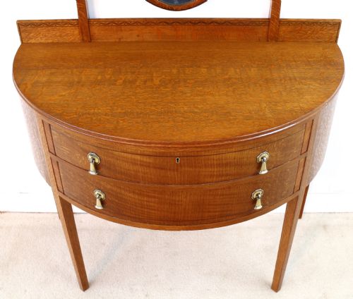 PAIR OF ARTS CRAFTS OAK INLAID DRESSING CHESTS BY SHAPLAND PETTER - ADDITIONAL PHOTO 15