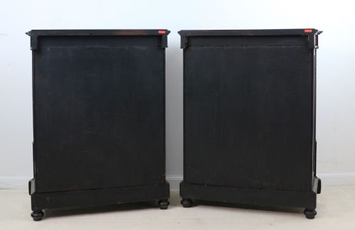 PAIR OF VICTORIAN GILT METAL MOUNTED EBONISED AND AMBOYNA INLAID PIER DISPLAY CABINETS - ADDITIONAL PHOTO 29