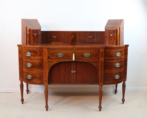 GEORGE III SCOTTISH FLAME MAHOGANY STAGEBACK SIDEBOARD - ADDITIONAL PHOTO 2