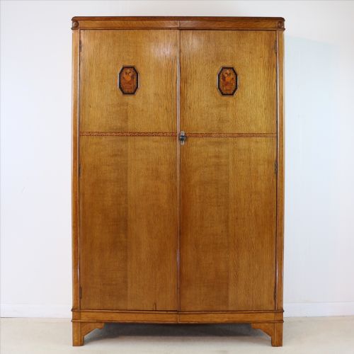 ART DECO OAK MARQUETRY BEDROOM SUITE ATTRIBUTED TO GAYLAYDE B COHEN SONS - ADDITIONAL PHOTO 1