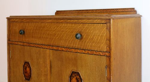 ART DECO OAK MARQUETRY BEDROOM SUITE ATTRIBUTED TO GAYLAYDE B COHEN SONS - ADDITIONAL PHOTO 21