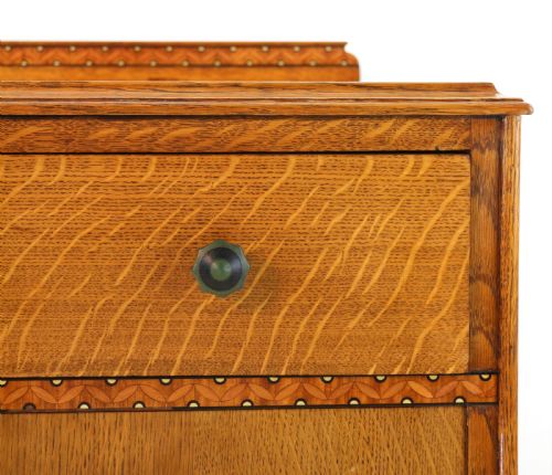 ART DECO OAK MARQUETRY BEDROOM SUITE ATTRIBUTED TO GAYLAYDE B COHEN SONS - ADDITIONAL PHOTO 24