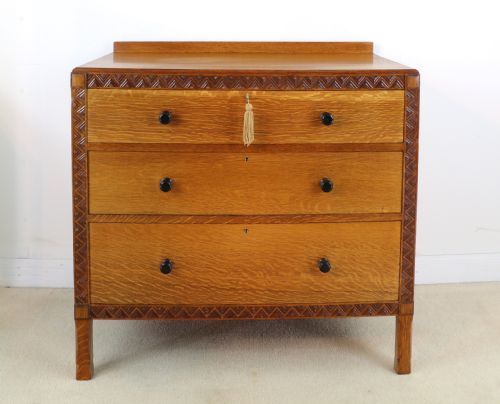 ARTS CRAFTS COTSWOLD SCHOOL OAK CHEST DRESSING TABLE ATTRIBUTED TO BATH CABINET MAKERS - ADDITIONAL PHOTO 3