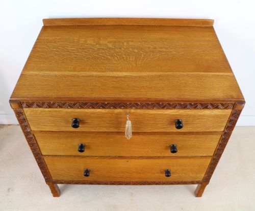 ARTS CRAFTS COTSWOLD SCHOOL OAK CHEST DRESSING TABLE ATTRIBUTED TO BATH CABINET MAKERS - ADDITIONAL PHOTO 7