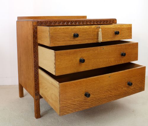 ARTS CRAFTS COTSWOLD SCHOOL OAK CHEST DRESSING TABLE ATTRIBUTED TO BATH CABINET MAKERS - ADDITIONAL PHOTO 8