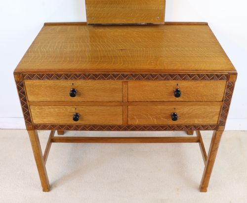 ARTS CRAFTS COTSWOLD SCHOOL OAK CHEST DRESSING TABLE ATTRIBUTED TO BATH CABINET MAKERS - ADDITIONAL PHOTO 13