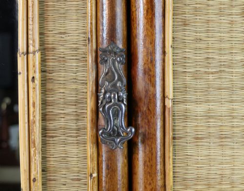 VICTORIAN 'JAPANESE STYLE' BAMBOO RATTAN BEDROOM SUITE WITH WARDROBE DRESSING TABLE WASHSTAND - ADDITIONAL PHOTO 7