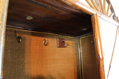 VICTORIAN 'JAPANESE STYLE' BAMBOO RATTAN BEDROOM SUITE WITH WARDROBE DRESSING TABLE WASHSTAND - ADDITIONAL PHOTO 9
