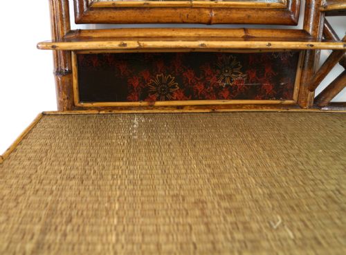 VICTORIAN 'JAPANESE STYLE' BAMBOO RATTAN BEDROOM SUITE WITH WARDROBE DRESSING TABLE WASHSTAND - ADDITIONAL PHOTO 17