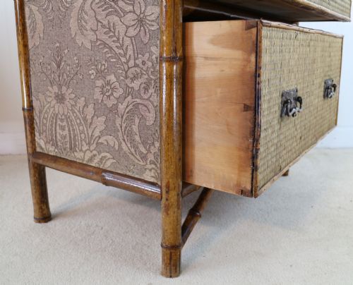 VICTORIAN 'JAPANESE STYLE' BAMBOO RATTAN BEDROOM SUITE WITH WARDROBE DRESSING TABLE WASHSTAND - ADDITIONAL PHOTO 19