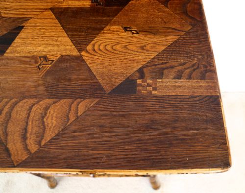 VICTORIAN JAPANESE PARQUETRY TORTOISESHELL BAMBOO TABLE - ADDITIONAL PHOTO 9