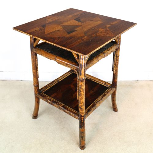 VICTORIAN JAPANESE PARQUETRY TORTOISESHELL BAMBOO TABLE - ADDITIONAL PHOTO 10