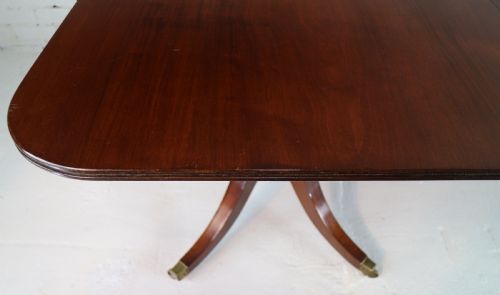 REGENCY LATER SOLID MAHOGANY EXTENDING TWO PILLAR DINING TABLE - ADDITIONAL PHOTO 8