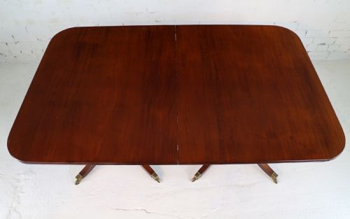 REGENCY LATER SOLID MAHOGANY EXTENDING TWO PILLAR DINING TABLE - ADDITIONAL PHOTO 17