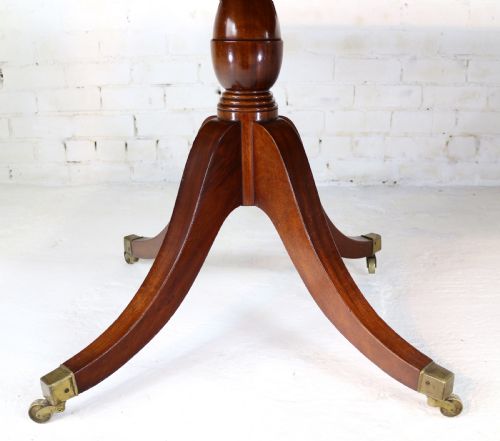 REGENCY LATER SOLID MAHOGANY EXTENDING TWO PILLAR DINING TABLE - ADDITIONAL PHOTO 19