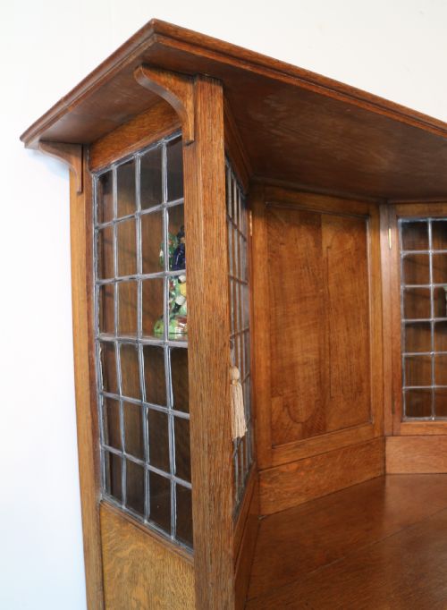 BATH CABINET MAKERS ARTS CRAFTS OAK INLAID SIDEBOARD CABINET - ADDITIONAL PHOTO 4