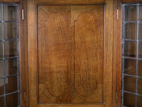 BATH CABINET MAKERS ARTS CRAFTS OAK INLAID SIDEBOARD CABINET - ADDITIONAL PHOTO 6