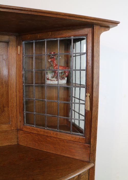BATH CABINET MAKERS ARTS CRAFTS OAK INLAID SIDEBOARD CABINET - ADDITIONAL PHOTO 7