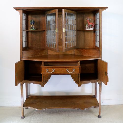 BATH CABINET MAKERS ARTS CRAFTS OAK INLAID SIDEBOARD CABINET - ADDITIONAL PHOTO 15