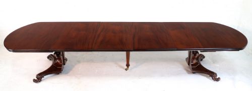 WILLIAM IV MAHOGANY EXTENDING PEDESTAL DINING TABLE 4 LEAVES SEATS 1416 - ADDITIONAL PHOTO 2