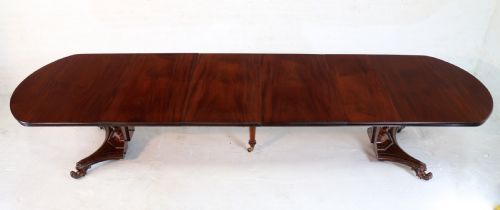 WILLIAM IV MAHOGANY EXTENDING PEDESTAL DINING TABLE 4 LEAVES SEATS 1416 - ADDITIONAL PHOTO 3