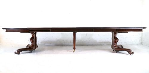 WILLIAM IV MAHOGANY EXTENDING PEDESTAL DINING TABLE 4 LEAVES SEATS 1416 - ADDITIONAL PHOTO 7