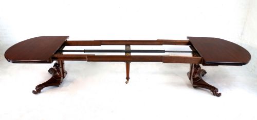 WILLIAM IV MAHOGANY EXTENDING PEDESTAL DINING TABLE 4 LEAVES SEATS 1416 - ADDITIONAL PHOTO 9
