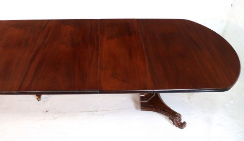 WILLIAM IV MAHOGANY EXTENDING PEDESTAL DINING TABLE 4 LEAVES SEATS 1416 - ADDITIONAL PHOTO 11