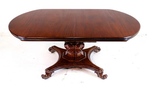 WILLIAM IV MAHOGANY EXTENDING PEDESTAL DINING TABLE 4 LEAVES SEATS 1416 - ADDITIONAL PHOTO 16