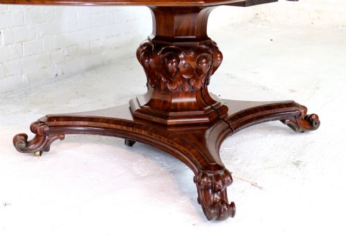 WILLIAM IV MAHOGANY EXTENDING PEDESTAL DINING TABLE 4 LEAVES SEATS 1416 - ADDITIONAL PHOTO 19
