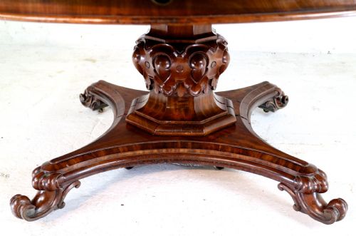 WILLIAM IV MAHOGANY EXTENDING PEDESTAL DINING TABLE 4 LEAVES SEATS 1416 - ADDITIONAL PHOTO 20