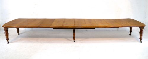 VICTORIAN OAK EXTENDING DINING TABLE 8 LEAVES 18FT SEATS 20 - ADDITIONAL PHOTO 2