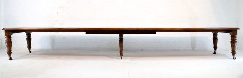 VICTORIAN OAK EXTENDING DINING TABLE 8 LEAVES 18FT SEATS 20 - ADDITIONAL PHOTO 4