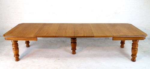 VICTORIAN OAK EXTENDING DINING TABLE 4 LEAVES 12FTSEATS 14 - ADDITIONAL PHOTO 1