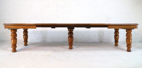 VICTORIAN OAK EXTENDING DINING TABLE 4 LEAVES 12FTSEATS 14 - ADDITIONAL PHOTO 7