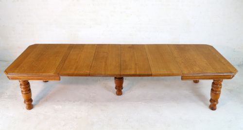 VICTORIAN OAK EXTENDING DINING TABLE 4 LEAVES 12FTSEATS 14 - ADDITIONAL PHOTO 8