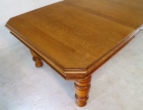 VICTORIAN OAK EXTENDING DINING TABLE 4 LEAVES 12FTSEATS 14 - ADDITIONAL PHOTO 11