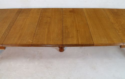 VICTORIAN OAK EXTENDING DINING TABLE 4 LEAVES 12FTSEATS 14 - ADDITIONAL PHOTO 12