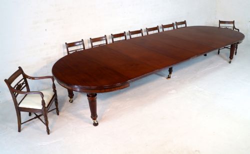 edwards roberts military campaign extending mahogany dining table - CATEGORY: ANTIQUE TABLES - DATED VICTORIAN