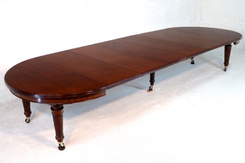 EDWARDS ROBERTS MILITARY CAMPAIGN EXTENDING MAHOGANY DINING TABLE - ADDITIONAL PHOTO 3